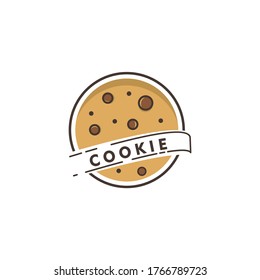 cookie brand logotype design template, food logo, emblem, label vector template