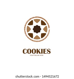 cookie brown circle logo organic, for business, flat modern design template