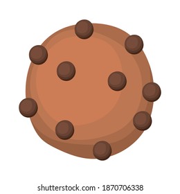 cookie de color marrón con chips de diseño de ilustración de vector de chocolate