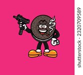 cookie cake chocolate smoking blunt and high face stoned from weed cannabis hold bud nug