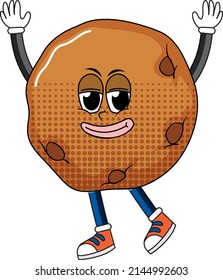 A cookie cartoon character on white background illustration