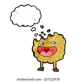 cookie cartoon character with thought bubble