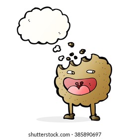 cookie cartoon character with thought bubble