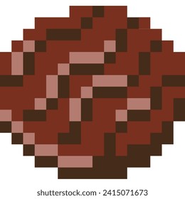 Cookie cartoon icon in pixel style