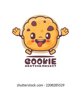 Cookie cartoon mascot. food vector illustration. isolated on a white background