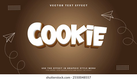 Estilo de desenho animado de cookie Modelo de efeito de texto editável vetor Premium