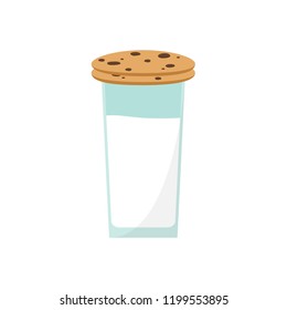 Cookie cartoon vector. free space for text. wallpaper. milk vector.