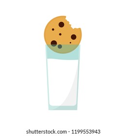 Cookie cartoon vector. free space for text. wallpaper. milk vector.