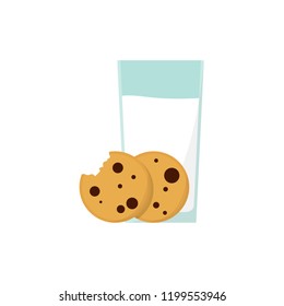 Cookie cartoon vector. free space for text. wallpaper. milk vector.