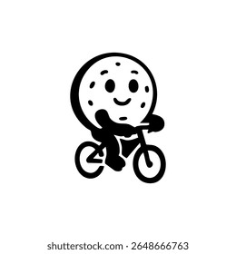 A cookie character riding a bicycle