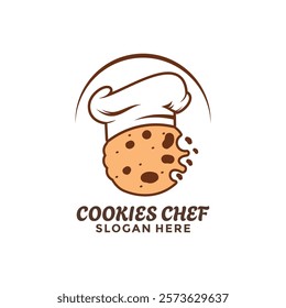 Cookie Chef logo design. Creative cookie bakery logo design vector template illustration