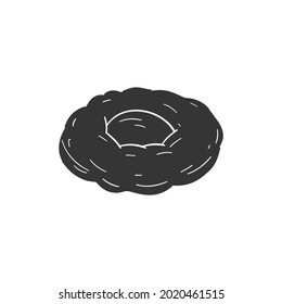 Cookie Cherry Icon Silhouette Illustration. Pastry Dessert Vector Graphic Pictogram Symbol Clip Art. Doodle Sketch Black Sign.