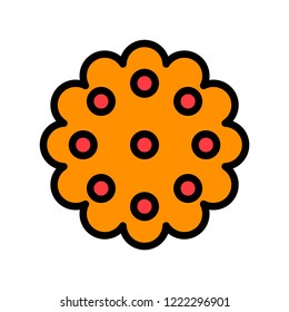 cookie chip dessert snack editable stroke icon in flat design.