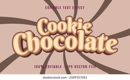 Diseño de efecto de texto 3D de chocolate de galletas