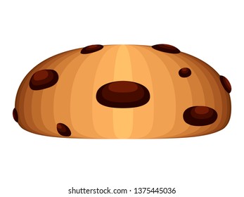 Cookie with chocolate chips. Vector illustration design