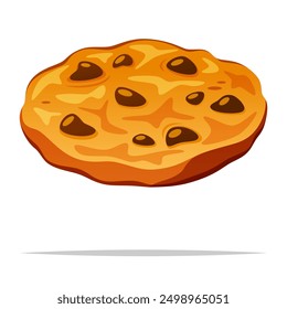 Cookie with chocolate chips vector isolated illustration