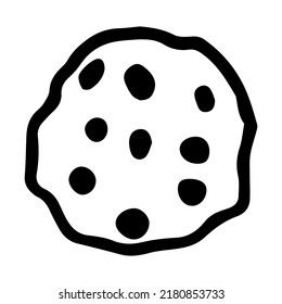 Cookie with chocolate doodle vector illustration isolated on white background