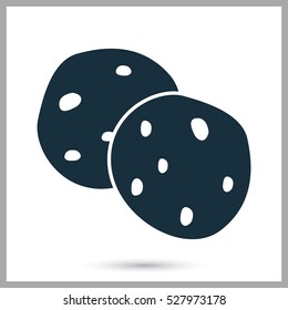 Cookie with chocolate icon. Simple design for web and mobile