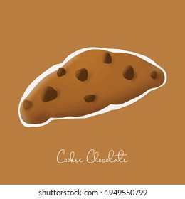 cookie chocolate illustration image for food content.