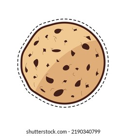 Cookie with chocolate isolated on white background. Vector illustration.