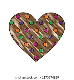 cookie of chocolate in shape heart isolated icon