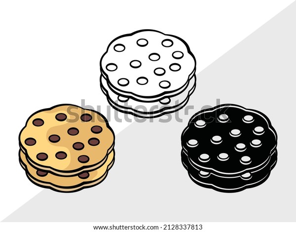 Cookie Clipart Printable Vector Illustration: เวกเตอร์สต็อก (ปลอดค่า ...