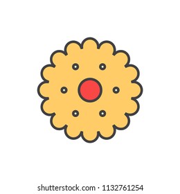 Cookie colored line icon.