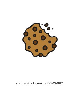 Ícone do vetor colorido do cookie no fundo branco. Vetor de estoque EPS10