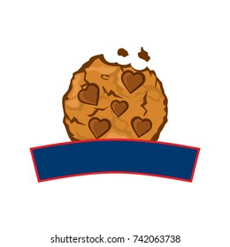 Cookie company chocolate chip with Heart as chocolate Logo vector