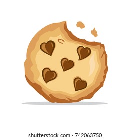 Cookie company chocolate chip with Heart as chocolate Logo vector