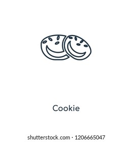 Cookie concept line icon. Linear Cookie concept outline symbol design. This simple element illustration can be used for web and mobile UI/UX.