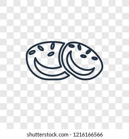 Cookie concept vector linear icon isolated on transparent background, Cookie concept transparency concept in outline style