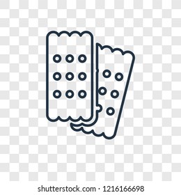Cookie concept vector linear icon isolated on transparent background, Cookie concept transparency concept in outline style