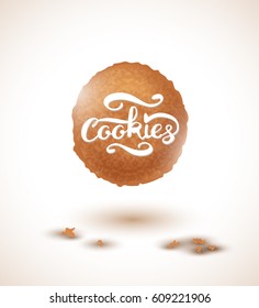 Cookie and Cookies Lettering. Vector Illustration EPS10