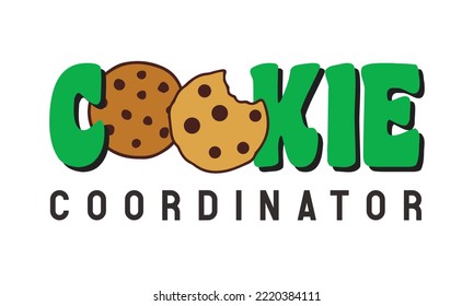 Cookie Coordinator Girl scout cookies quote retro typography sublimation SVG on white background svg