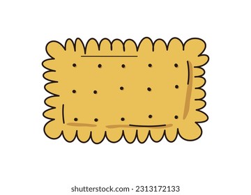 galletas aisladas en fondo blanco. galleta mordida. comida en casa, comida en una cafetería. ilustración vectorial
