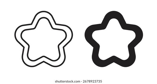 Cookie cutter icon on white background. icon set in black outline and fill