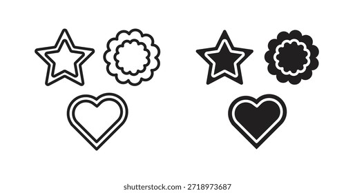 Ícone do cortador de cookies. Símbolo, ilustração de logotipo. conjunto de ícones gráficos