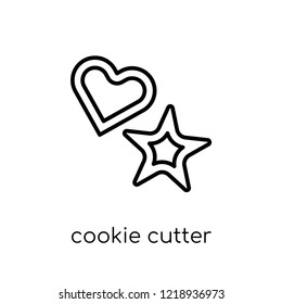 cookie cutter icon. Trendy modern flat linear vector cookie cutter icon on white background from thin line Kitchen collection, outline vector illustration