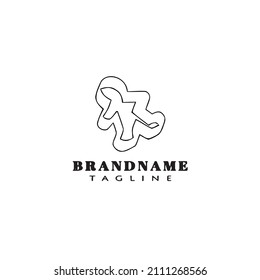 diseño de icono de dibujos animados del logotipo del cortador de cookies ilustración de vector aislado moderna