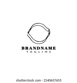 icono de la caricatura del logotipo del cortador de cookies plantilla linda ilustración del vector aislado negro