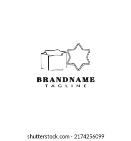 logotipo de cortador de cookies icono de dibujos animados plantilla de diseño negro imagen plana aislada