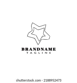 logotipo de cortador de galletas caricatura plantilla de diseño negro ilustración aislada