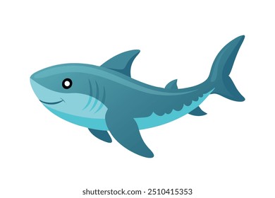 Tubarão cortador de biscoito Sob a ilustração de vetor plana animal de água no fundo branco.