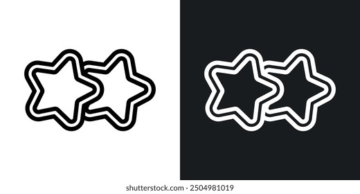 Cookie cutter vector icon set black and white filled and outlined style.