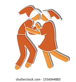 Cookie dance sign on white background. Creative idea design use for Christmas  project. Flat vector illustration for template, brochure, web page or mobile app.