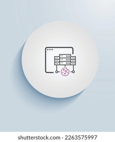 Símbolo de neón del icono de la base de datos de cookies