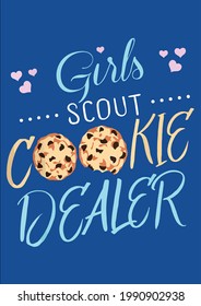 Cookie Dealer Scouts Bake Shop Owner Bakery Bakes Vector Illustration Graphic Design For Document And Print