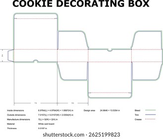 Caja de decoración de galletas Embalaje de Plantilla troquelada Diseño de Vector