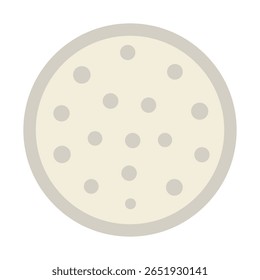Cookie with dotted texture on a plain background